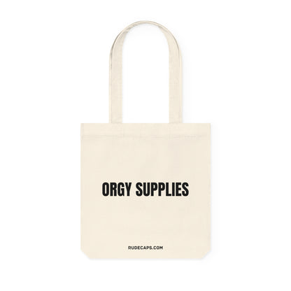 Woven Tote Bag 'Orgy Supplies'