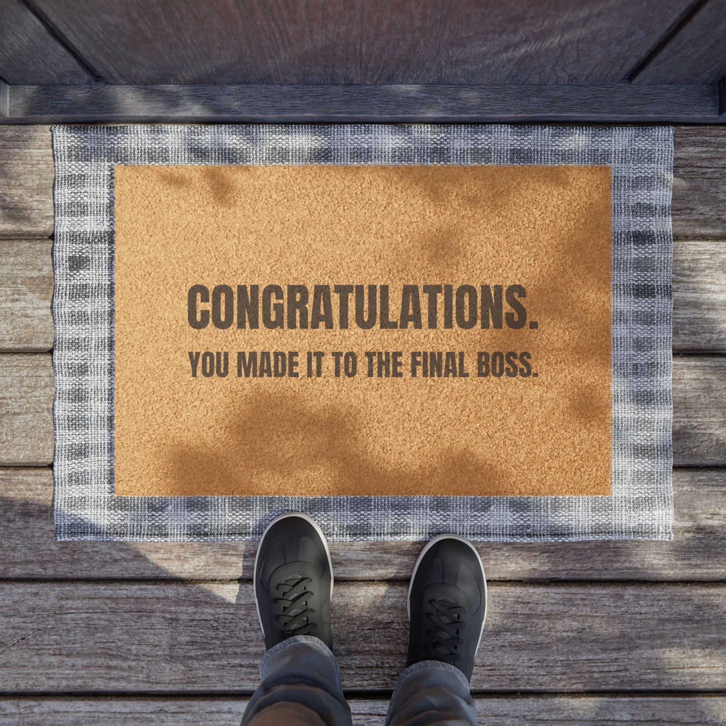 Door Mat 'Congratulations. You Made It To The Final Boss.'