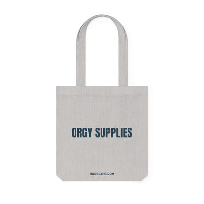 Woven Tote Bag 'Orgy Supplies'