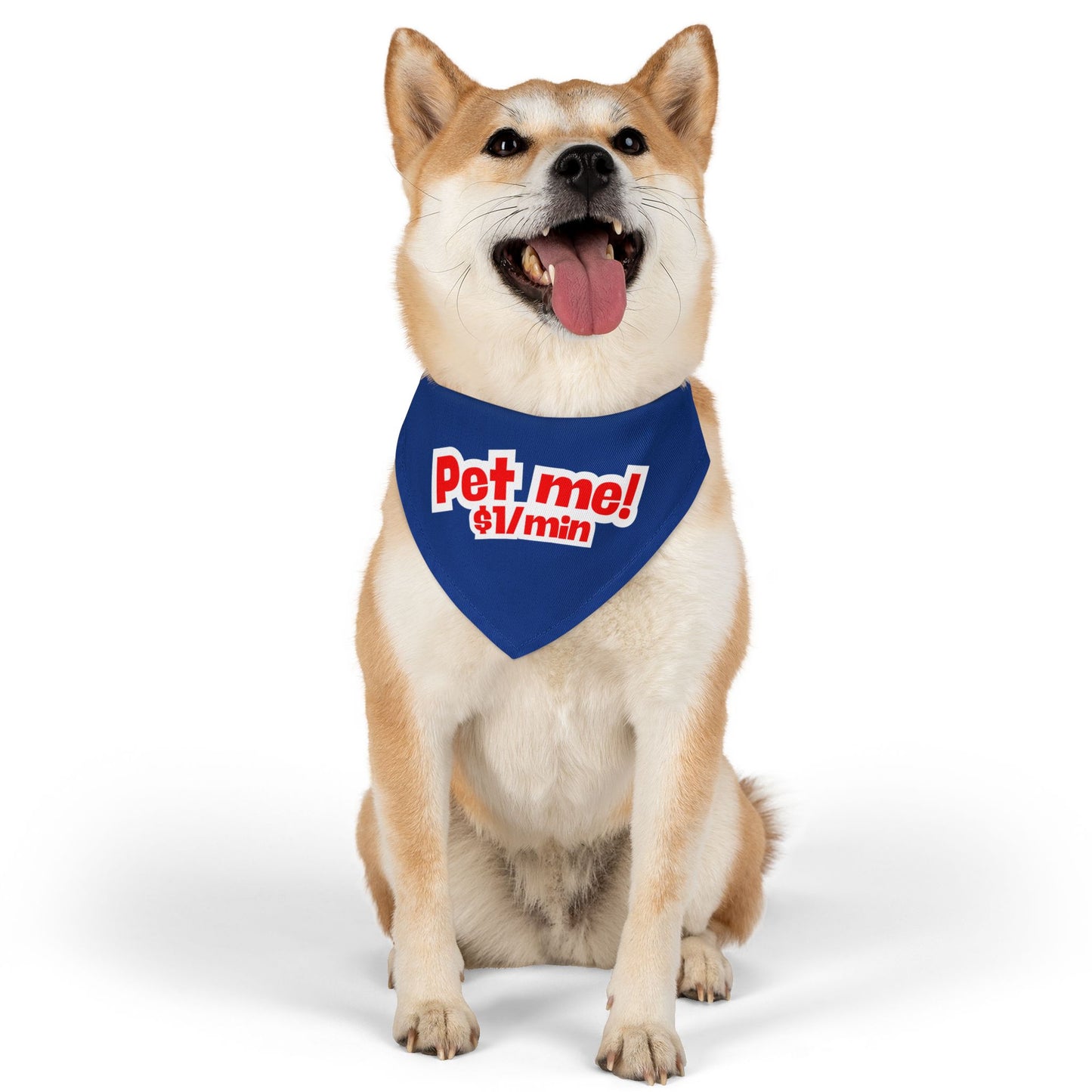 Pet Bandana Collar 'Pet me $1/min'
