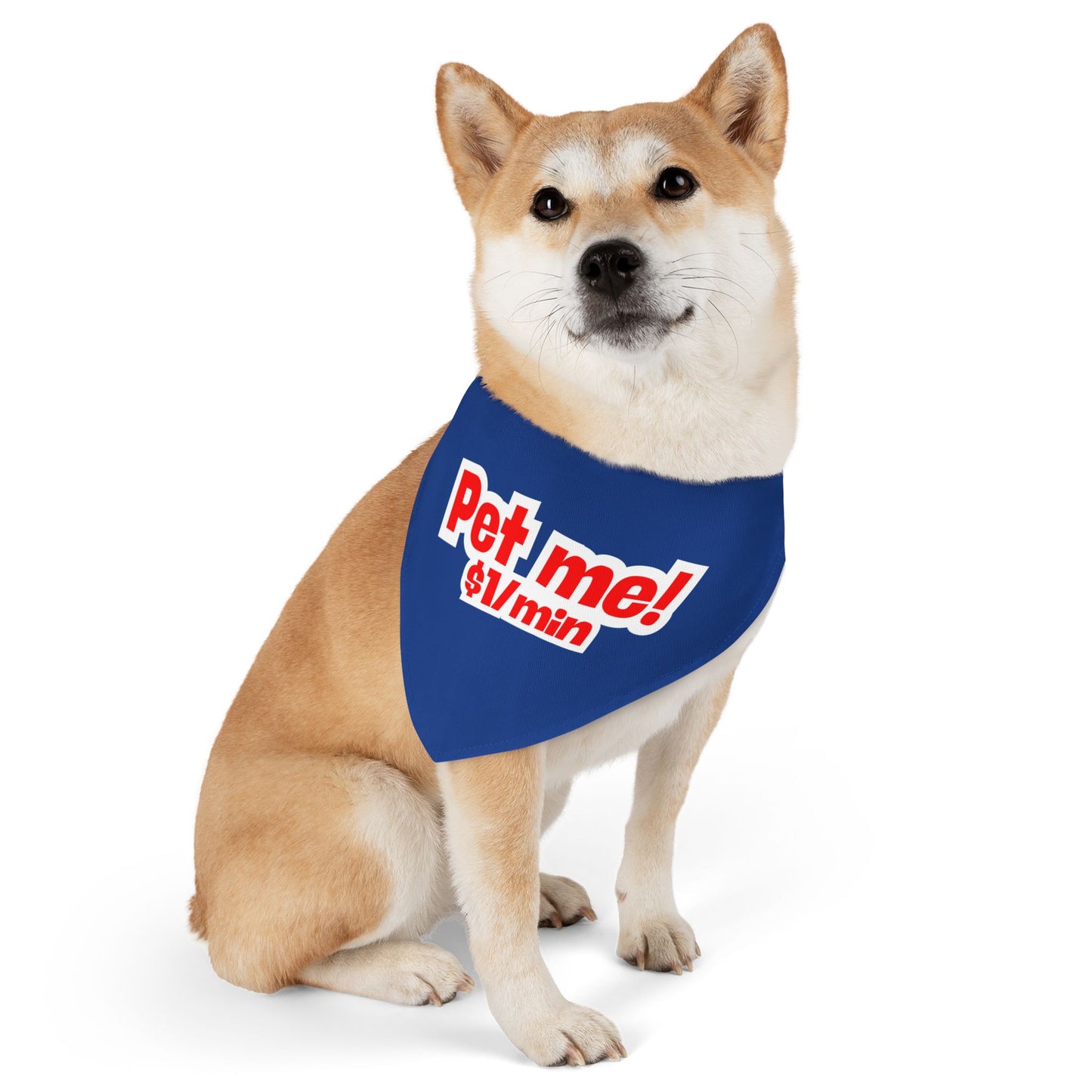 Pet Bandana Collar 'Pet me $1/min'