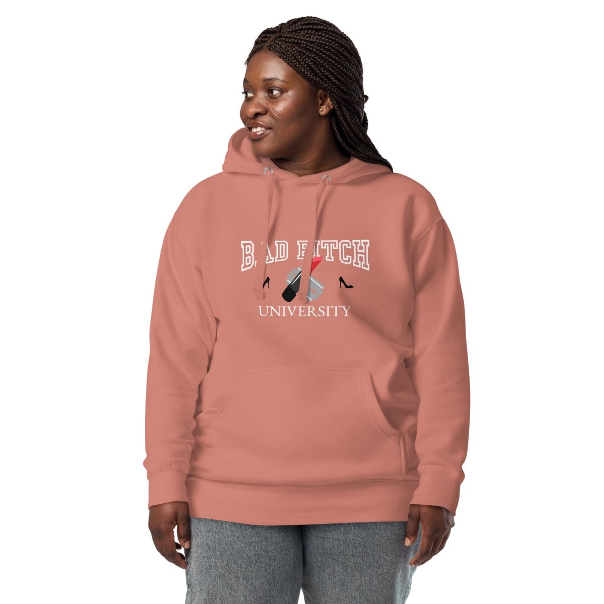 Ladies Hoodie 'Bad Bitch University' - RUDECAPS