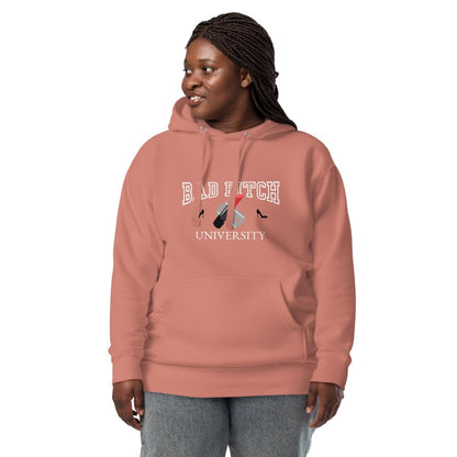 Ladies Hoodie 'Bad Bitch University' - RUDECAPS