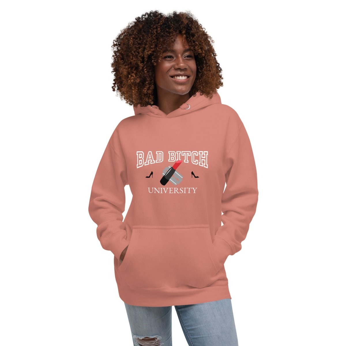 Ladies Hoodie 'Bad Bitch University' - RUDECAPS