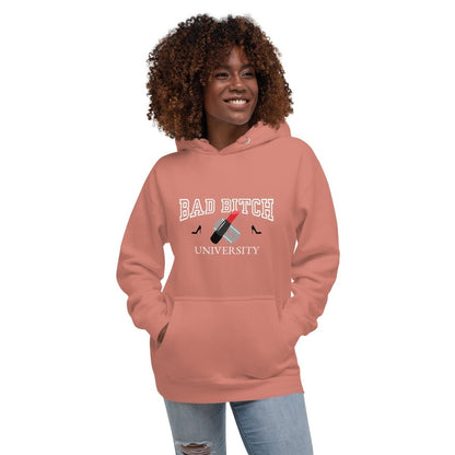 Ladies Hoodie 'Bad Bitch University' - RUDECAPS