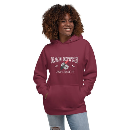Ladies Hoodie 'Bad Bitch University' - RUDECAPS