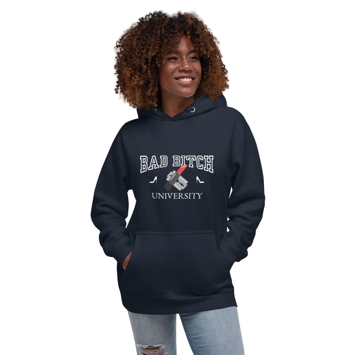 Ladies Hoodie 'Bad Bitch University' - RUDECAPS