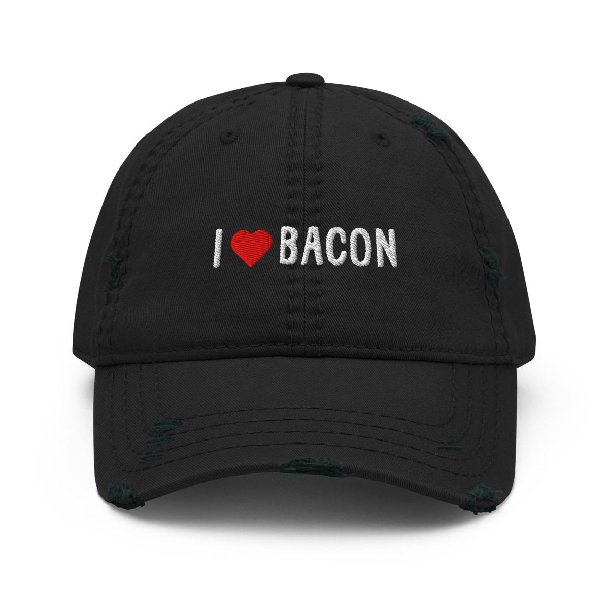 Distressed Dad Hat 'I Heart Bacon' - RUDECAPS