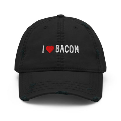 Distressed Dad Hat 'I Heart Bacon' - RUDECAPS