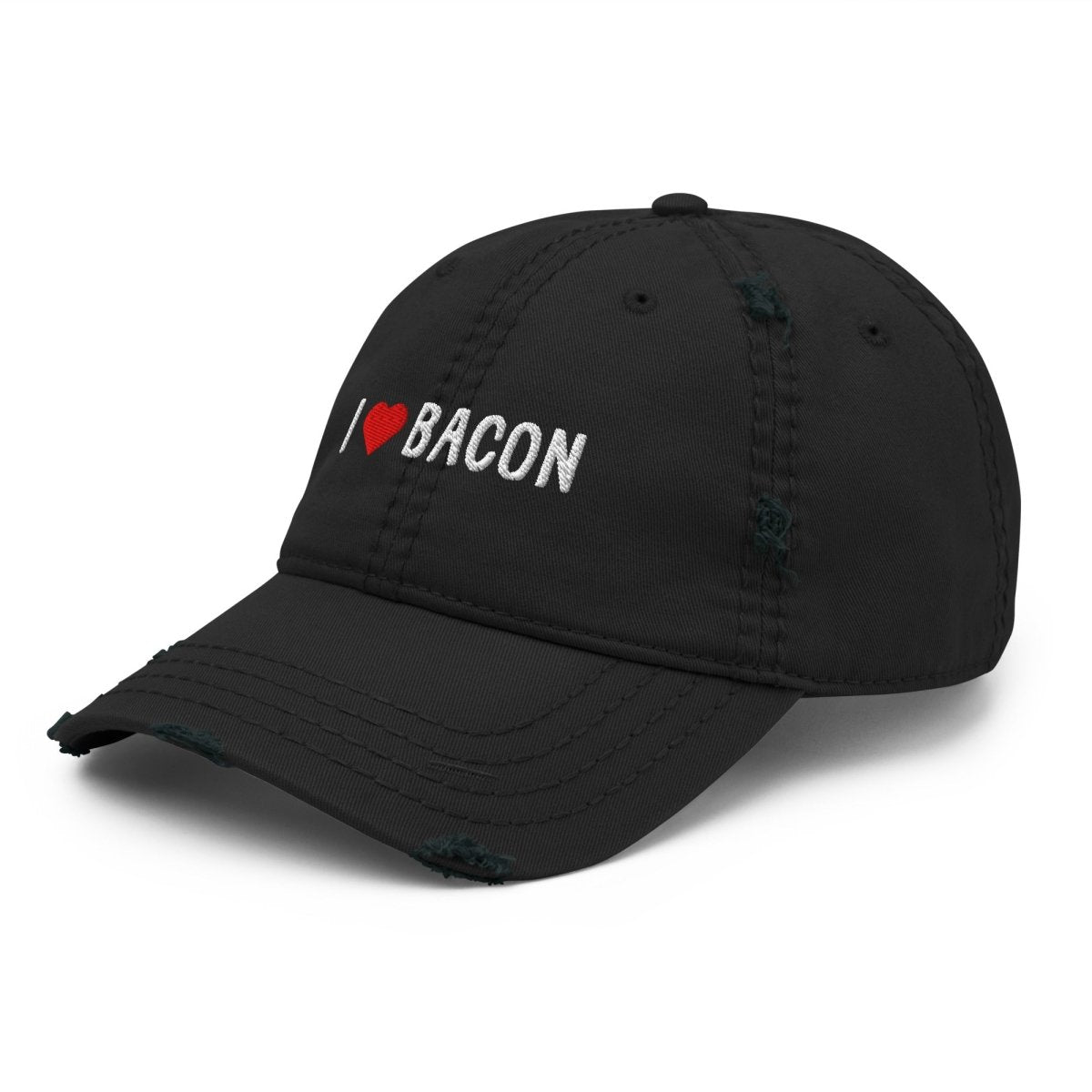 Distressed Dad Hat 'I Heart Bacon' - RUDECAPS