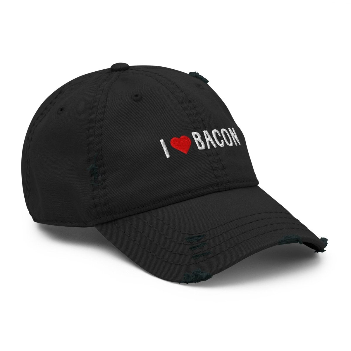 Distressed Dad Hat 'I Heart Bacon' - RUDECAPS