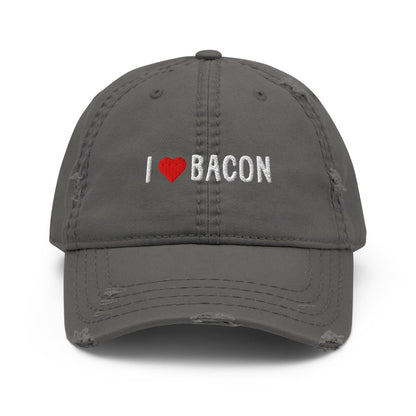 Distressed Dad Hat 'I Heart Bacon' - RUDECAPS