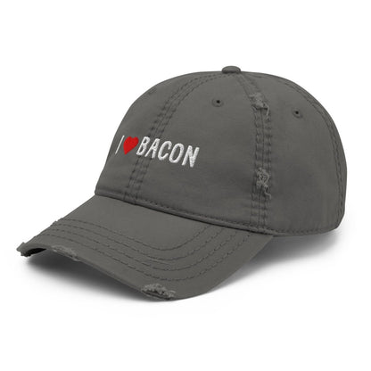 Distressed Dad Hat 'I Heart Bacon' - RUDECAPS