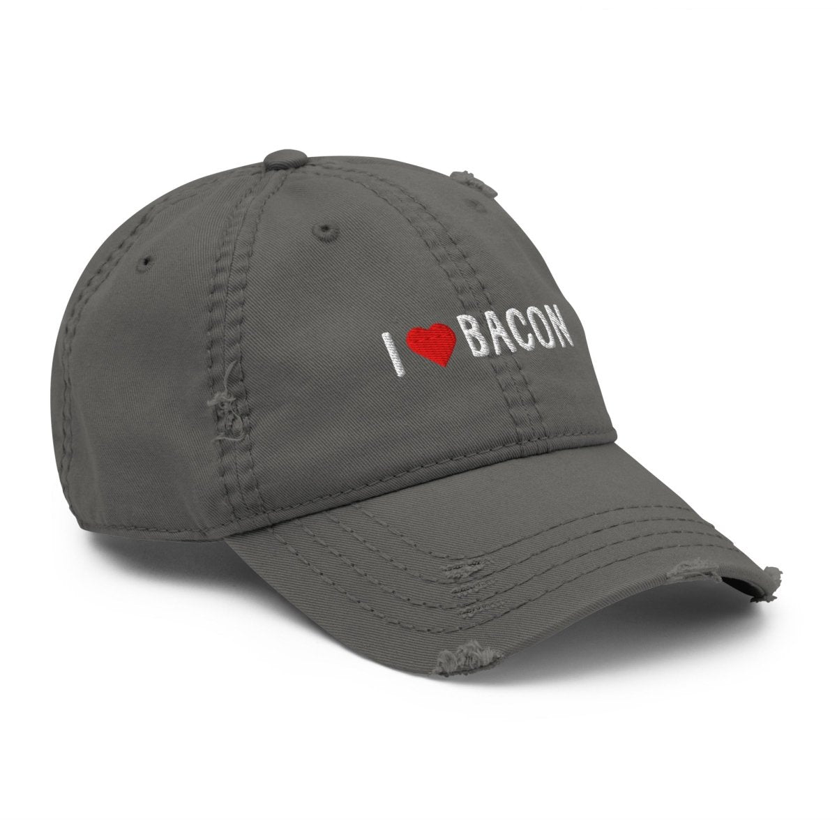 Distressed Dad Hat 'I Heart Bacon' - RUDECAPS