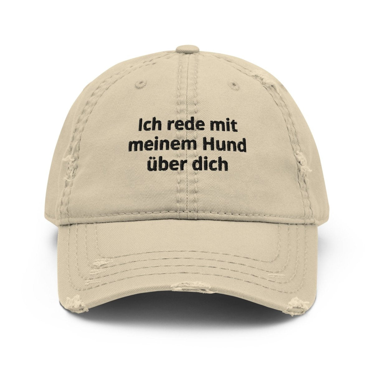 Distressed Dad Hat 'Ich rede mit meinem Hund über dich' - RUDECAPS