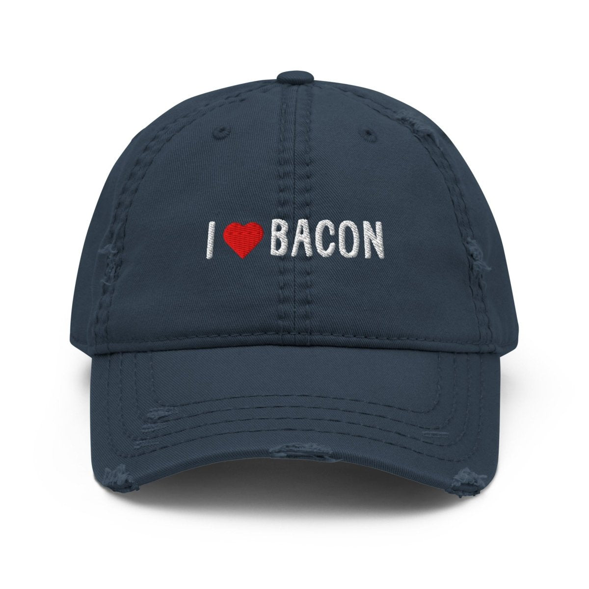 Distressed Dad Hat 'I Heart Bacon' - RUDECAPS