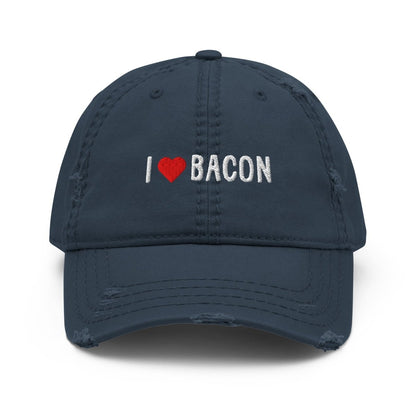 Distressed Dad Hat 'I Heart Bacon' - RUDECAPS