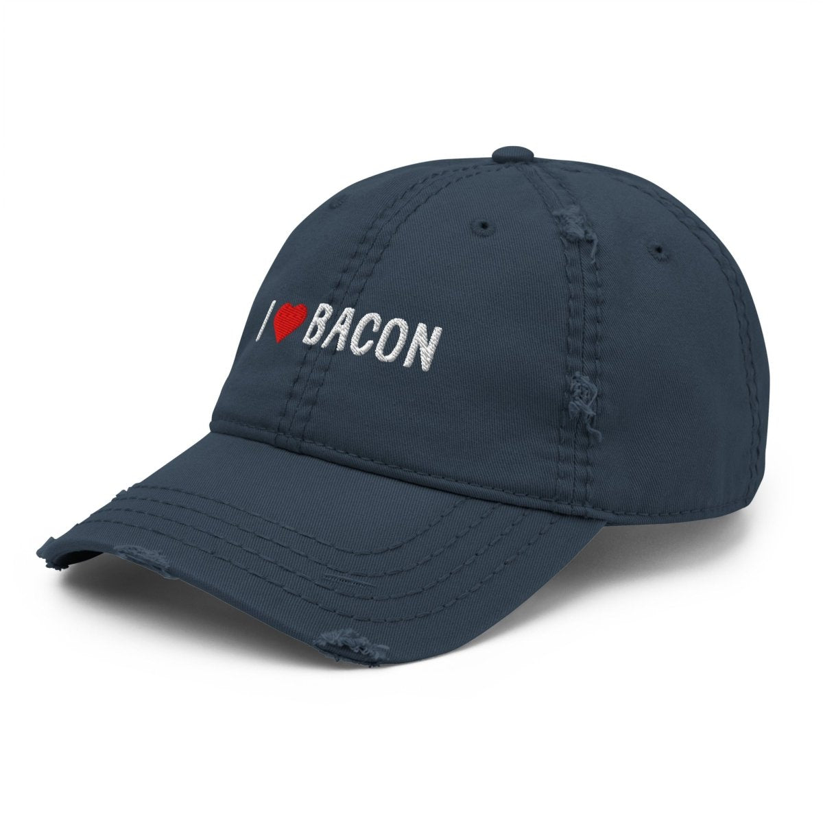 Distressed Dad Hat 'I Heart Bacon' - RUDECAPS