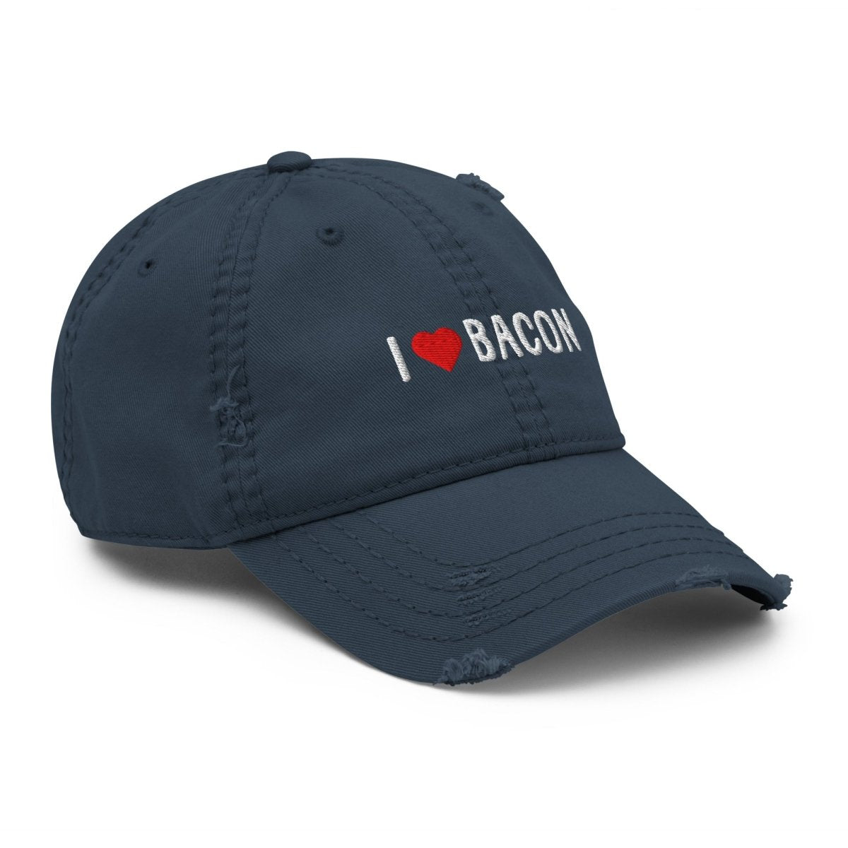 Distressed Dad Hat 'I Heart Bacon' - RUDECAPS