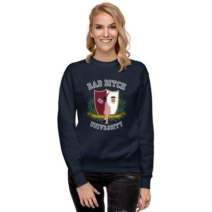Ladies Premium Sweatshirt 'Bad Bitch University' - RUDECAPS
