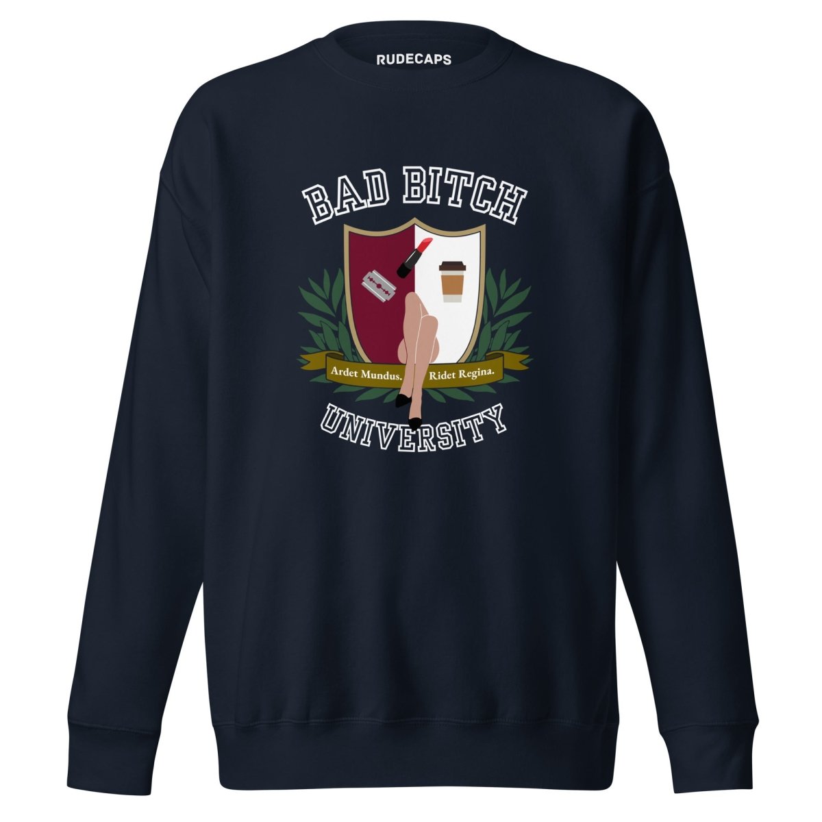 Ladies Premium Sweatshirt 'Bad Bitch University' - RUDECAPS
