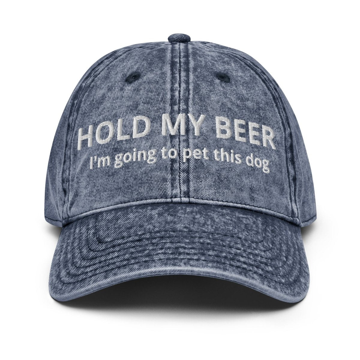 Vintage Cap 'Hold My Beer - I'm Going To Pet This Dog' - RUDECAPS